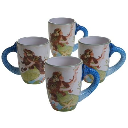 Design 24 Ounce Teapot - Certified International Sea Beauty Multicolored Ceramic 20-ounce Mugs (Pack of 4 Assorted Designs)