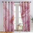 thumbnail image 3 of Marble Curtains Blackout Home Decor,2 Panel Set,Thermal Insulated Room Darkening Grommet Drapes for Living Room Bedroom, Pink and Gold Abstract Modern Window Treatments-52"W x 96"L (Pack of 2), 3 of 7