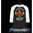 thumbnail image 2 of Shop4Ever Men's Time to Get Basted Thanksgiving Turkey Raglan Baseball Shirt X-Large Black/White, 2 of 4