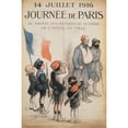 thumbnail image 3 of Francisque Poulbot 11x14 Black Modern Framed Museum Art Print Titled - Paris Day. July 14, 1916. for the Benefit of the War Works of the Town Hall (1916), 3 of 5