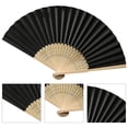 thumbnail image 4 of Likrtyny Abanico Mano Abanico Plegable Bolsillo Abanico Papel Bambú DIY para Fiesta Bodas (negro), 4 of 5