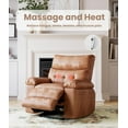 thumbnail image 4 of Garvee 27'' Oversized Massage Recliner Chair for Adults – Lounge Recliner with Vibrating and Heating, PU Leather Recliner with Cup Holders and Side Pockets for Living Room & Bedroom – Vintage Leather, 4 of 8