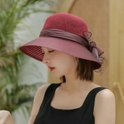Travelwant Fashion Flower Lace Ribbon Wide Brim Caps Summer Beach Sun Protective Hat Straw Hats for Women