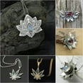thumbnail image 2 of QQTDFG 925 Silver Lotus Flower Pendant Necklace Women Cubic Zirconia Wedding Jewelry-#3, 2 of 9