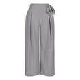 thumbnail image 6 of pstuiky Wide Leg Trousers Women, Solid Color Loose Long Plus Size Pants High Waisted Outfits for Vacation Athletic Womens Dress Pants Gray M, 6 of 7