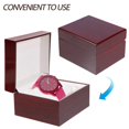thumbnail image 3 of Wood Watch Storage Box Watch Storage Display Case Jewelry Bracelet Storage Gift Holder (Red), 3 of 4