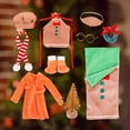 thumbnail image 5 of 11 Piece Christmas Doll Clothes Set Santa Costume Pajamas Sleeping Bag Scarf Holiday Dress Up for 11.81in Dolls, 5 of 6