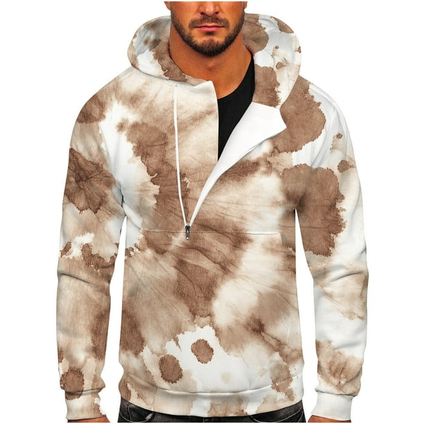 Sudadera informal con estampado de degradado y media cremallera para hombre Pompotops oipoqjl52353