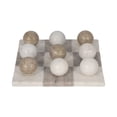 thumbnail image 4 of Modern Square Marble Tic Tac Toe Tabletop Game Set for Living Room - Classic Family Play Coffee Table Decor for Home Office Shelf - Decorative Stone Accent for Game Room - 3" Ivory & Tan, 4 of 9