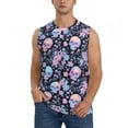 thumbnail image 2 of Lsque cool Skull flower Print Men's Cotton Blend Sleeveless Muscle Shirts (S-3XL)- Moisture Wicking, Odor Protection, UPF 30+,Large, 2 of 8