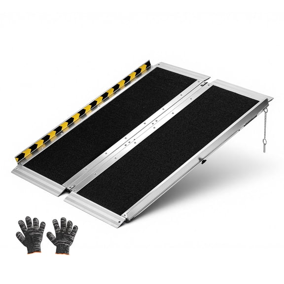 KFFKFF Portable Folding Wheelchair Ramp, 3FT, Non-Slip Aluminum Design for Accessibility, 800 lbs Load Capacity, Ideal for Home Steps, Stairs, Entryways, Thresholds, Doorways, Scooters, and Curbs