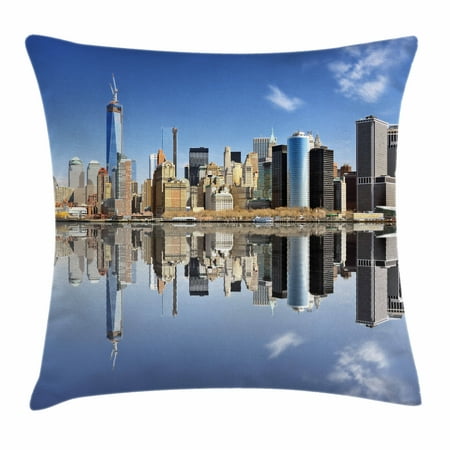 New York City Throw Pillow Cushion Cover Manhattan Island