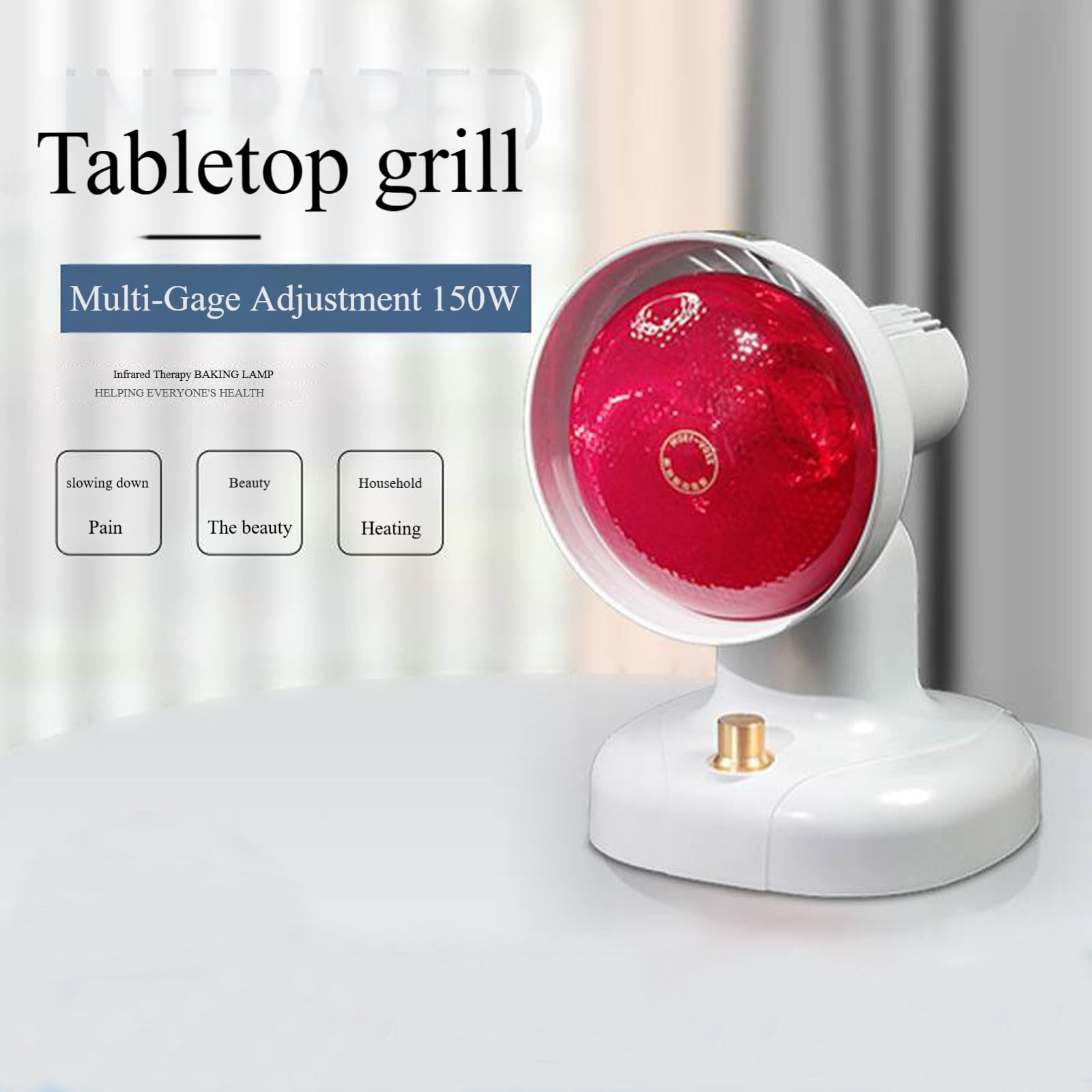 150 LED Red Light Lamp with Adjustable Timer and Infrared Heat for Deep Muscle Relaxation and Facial Skin Care Wellness