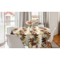 thumbnail image 1 of Floral Round Tablecloth, Exotic Climbing Plant Ivy Flowers Leaves Vintage Blooms Botanical Artwork, Circle Table Cloth Cover for Dining Room Kitchen Decor, 60", Brown Sand Brown Red, by Ambesonne, 1 of 1