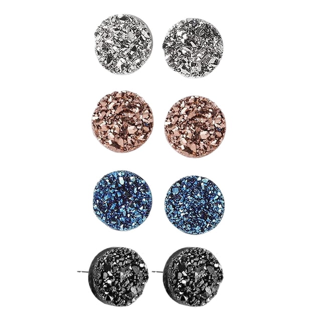 Pendientes Sunnimix 8 Piezas Clásico Elegante brillo para Aniversario Trabajo Cumpleaños 8 mm