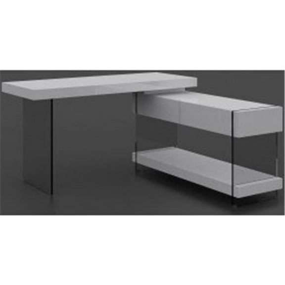 J & M Furniture 179921-D Cloud Desk - White High Gloss
