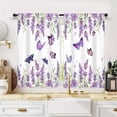 thumbnail image 4 of Kitchen Rules Curtains 27.5W X 39L Inch 2 Panels Rod Pocket Rustic Farmhouse Funny Vintage Modern Small Short Cafe Curtains Wood Inspirational Window Drapes Treatment Bathroom Home Decor, 4 of 6