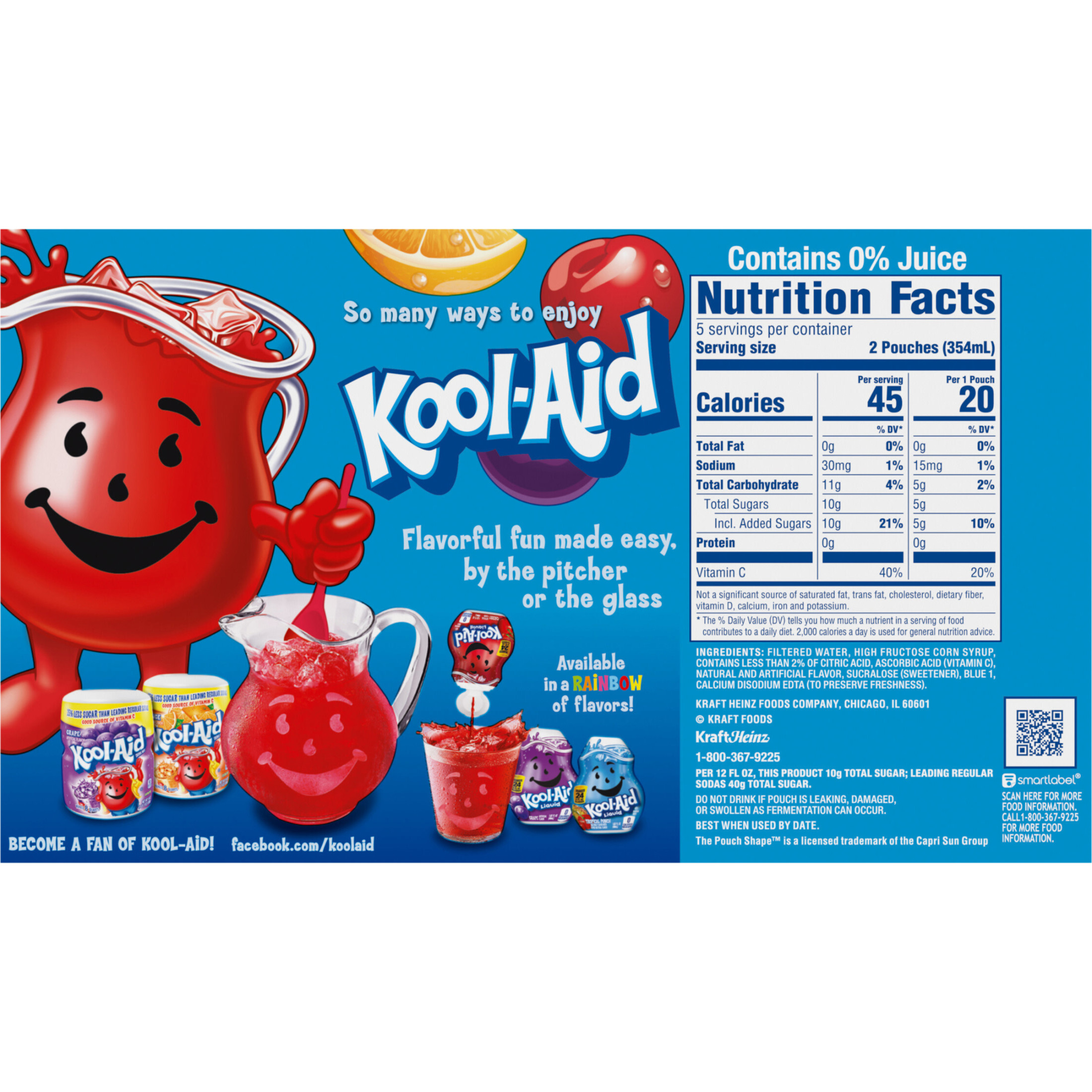 Kool Aid Jammers Tropical Punch Kids Drink 0% Juice Box Pouches, 10 Ct Box, 6 fl oz Pouches - image 3 of 7