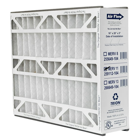 Trion Air Bear 259112-104 - 16" x 20" x 5" Pleated Air Filter, MERV 11