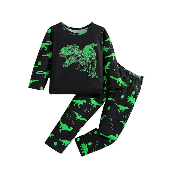 Toddler Boys Outfits Noctilucent Sleeve Pattern Tops Shorts Two Pieces Sets Boy Clothes Size 2-3T