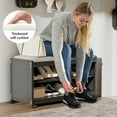 thumbnail image 3 of Innovaze Shoe Rack bench with Cushion Seat, Shoe Cabinet for Entryway, Metal, Black, 3 of 8