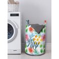 thumbnail image 3 of Floral Laundry Bag, Modern Brushstroke Flowers in Watercolor Painbrush Effects Baby Girls Playroom Paint, Basket with Handles Drawstring Closure for Laundromats, 13" x 19", Multicolor, by Ambesonne, 3 of 4
