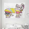 thumbnail image 1 of Yorkie Tapestry, Cute Dog with Sports Gear on Running Gear on Going for a Walk Colorful Dress Fun, Wall Hanging for Bedroom Living Room Dorm Decor, 80W X 60L Inches, Multicolor, by Ambesonne, 1 of 2