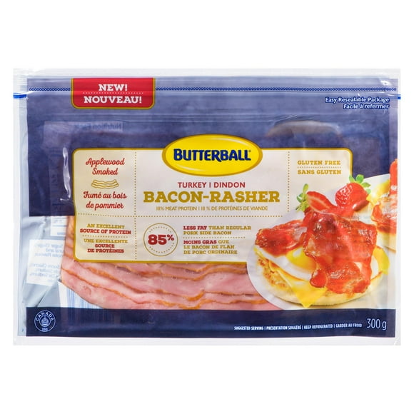 Butterball Applewood Smoked Turkey Bacon, Turkey Bacon