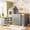Gray, variant on Harper & Bright Designs Twin House Loft Bed with Roof and Roll-Out Desk Desk, Wooden Twin Loft Bed Frame with Drawers and Cabinets for Boys Girls, Space Saving Loft Bed, Beige