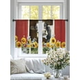 thumbnail image 4 of Cow Sunflowers Sheer Curtains 2 Panels Set Yellow Flower Bee Farms Animal Oil Painting Sheer Window Curtains Light Filtering Rod Pocket Voile Drapes for Bedroom Living Room 52"x54", 4 of 8