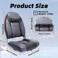 thumbnail image 5 of VANCUS 2 Seat High Back Boat Foldaway Captain Seat Folding Yacht Chair with Sponge Padding Black & Dark Grey, 5 of 8