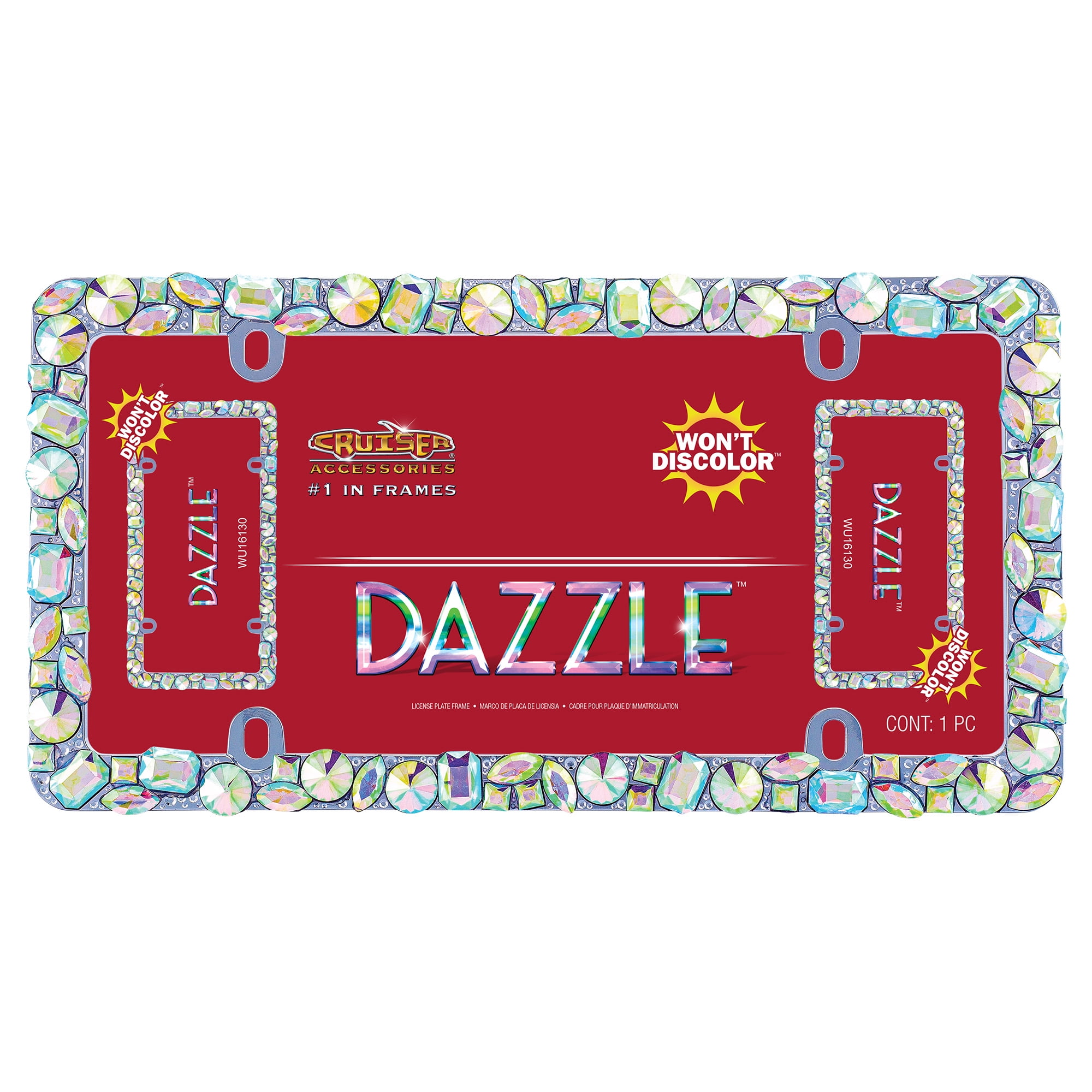 Cruiser Accessories Dazzle License Plate Frame with Iridescent