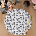 thumbnail image 3 of Farmhouse Castle Round 13 Inch Placemats Set of 8, Country Black Tree Vintage Plants Garden HeatResistant Non Slip Place Mats for Dining Table, Wipeable Braided Kitchen Table Mats for Housewarming, 3 of 9