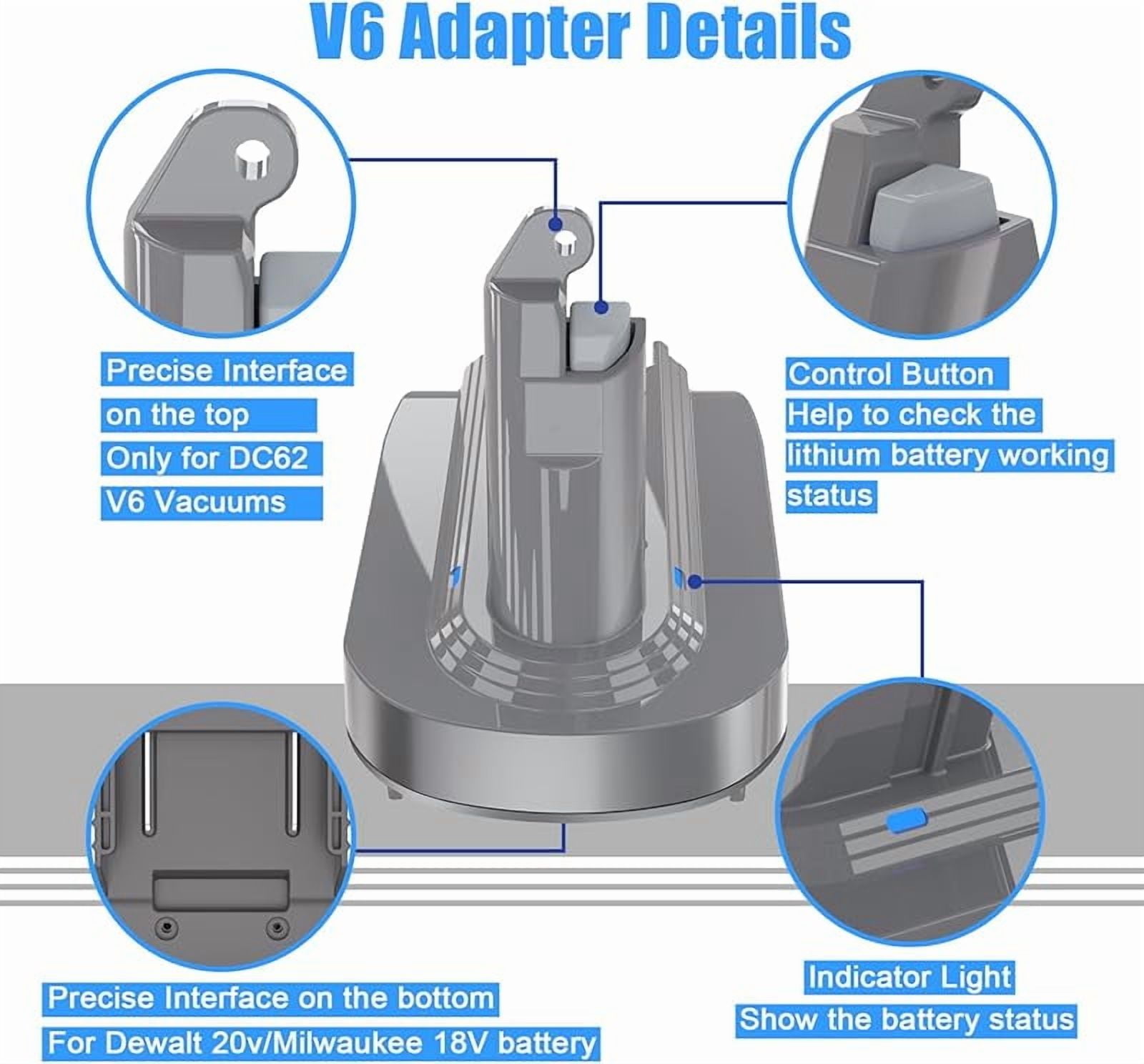 V6 Adapter for Ma*kita 18V Battery Convert to for Dy*son V6 Series Animal Fluffy Motorhead Handheld Vacuum Battery Converter