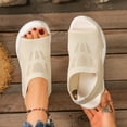 thumbnail image 4 of Platform Sandals for Women 2026 Breathable Mesh Open Toe Wedge Sneakers Comfortable Arch Support Summer Footwear Beige Size 7, 4 of 8