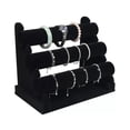 thumbnail image 2 of Exhibidor Porta Pulseras y joyería con porta Reloj Con 3 Niveles Negro Lab.G  Soporte de tres capas, 2 of 4