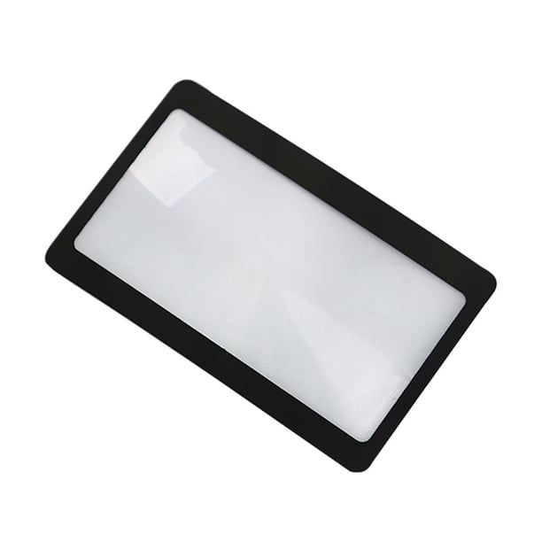 Lupa de bolsillo con lente Fresnel de PVC de 3 aumentos, tamaño tarjeta de crédito, marco de PVC, lente cuadrada de alta seguridad, lupa con forma de tarjeta de crédito.