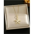 thumbnail image 5 of 18K Gold Plated Starfish Necklace - Seashell Pendent Ocean Themed Necklace - Boho Summer Beach Jewelry, 5 of 17