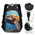thumbnail image 5 of Defioc Colorful Underwater Sea Turtle for Travel Backpack for Women,15.6 inch Laptop Backpack Carry On Backpack Personal Item Travel Bag Daypack for School Weekender Business Trip, 5 of 7