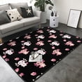 thumbnail image 3 of Area Rugs For Living Room Decor - Romantic axolotls heart black Soft Anti Slip Throw Washable Rugs 5x7 For Bedroom, Indoor Carpet For Bedroom Living Room 80x58In, 3 of 7