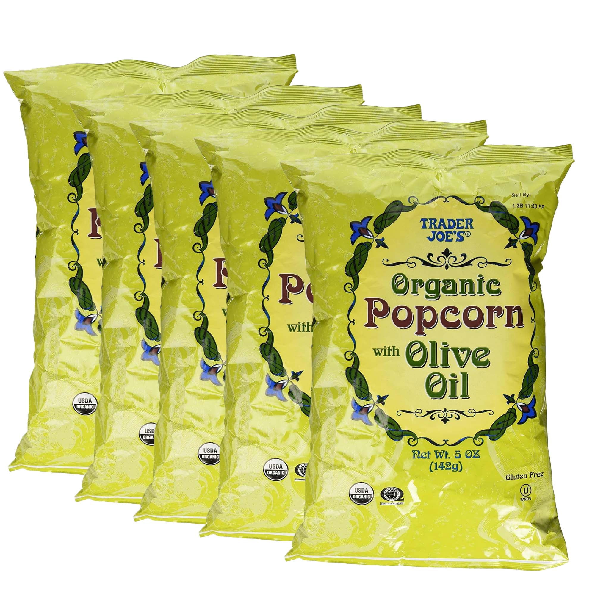 Pack of 3 Trader Joe's Organic Popcorn with Olive Oil | 5 oz