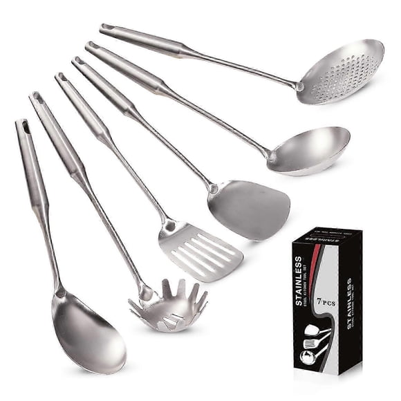 6 Pieces Stainless Steel Kitchen Utensils Set for Cooking and Serving Non-Toxic Easy to Clean