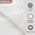thumbnail image 4 of Superity Duvet and Fitted Sheet Set Cotton Blend Percale Fabric Button Closure Duvet Cover Breathable and Wrinkle Free - Including 2 Pillow Cases 4 Piece Set (Scribbled Waves, Queen), 4 of 5
