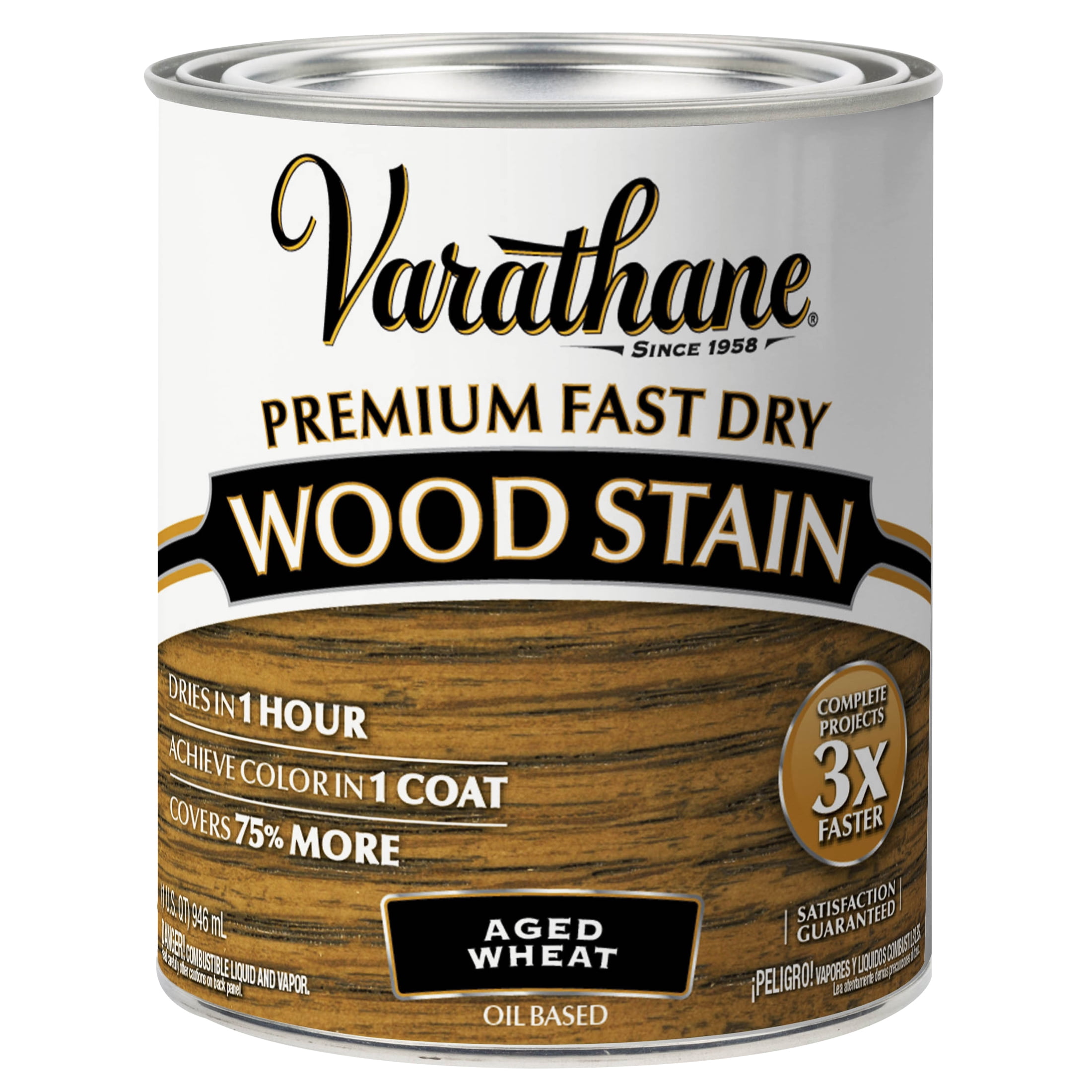 2 Pack, Aged Wheat, Varathane Premium Fast Dry Wood Stain-333660, Quart