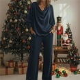 thumbnail image 2 of Women’s Satin Two Piece Set Loose Fit Top and Wide Leg Pants Relaxed Style Plus Size Outfit for Everyday Wear, 2 of 2