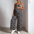 thumbnail image 2 of HBGVBA Maternity Boho Jumpsuit Sleeveless Overalls Boho Print Long Sling Adjustable Waist Loose Breathable Summer Outer Overalls, 2 of 5
