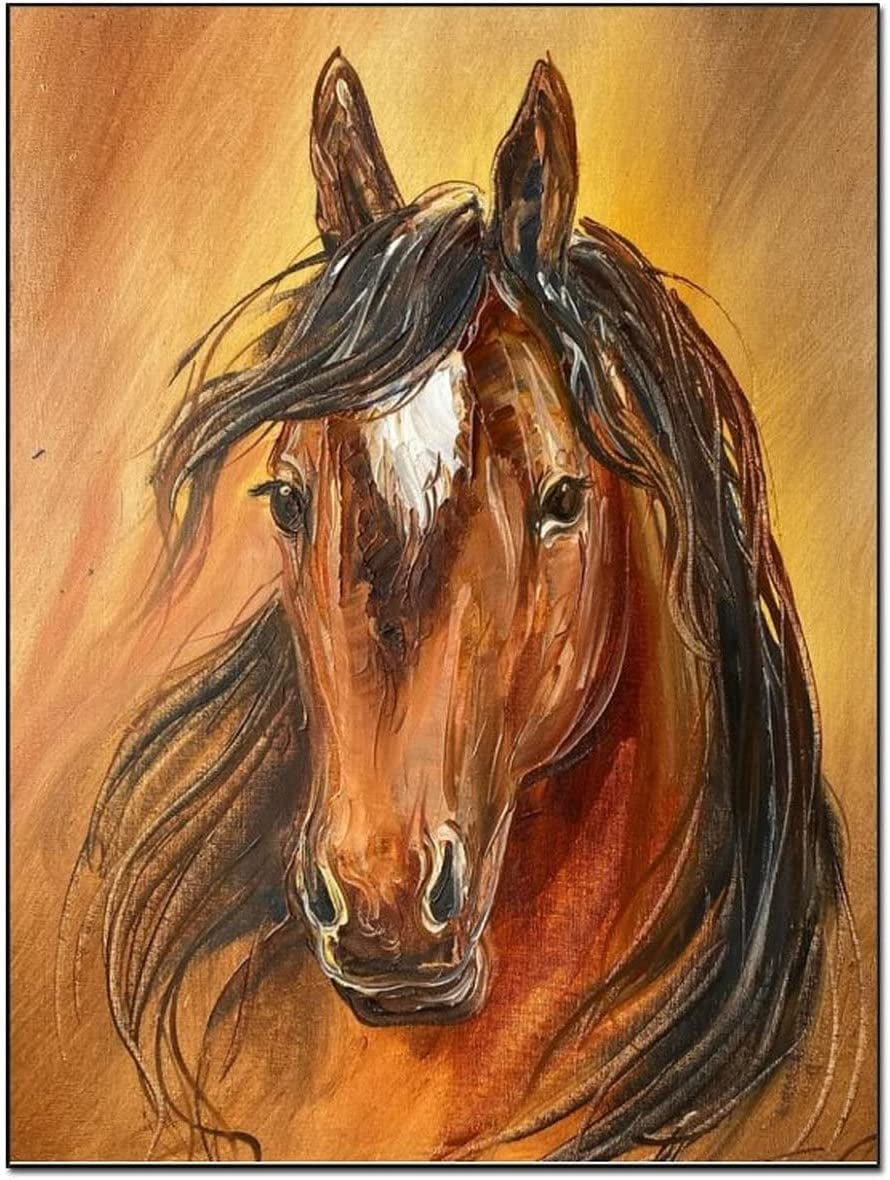 Large Horse Oil Painting Large Abstract Horse Head Wall Art Equestrian