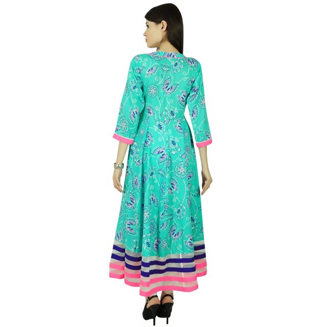 Phagun Kurti Décontractée pour Femmes en Rayonne à Fleurs Bollywood Ethnique de Designer Robe Tunique