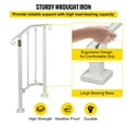 thumbnail image 5 of VEVORbrand Handrail for Stairs Outdoor Step Handrail Picket 1 Fits 1 or 2 Steps Rail Height adjustable Wrought Iron Handrail, Matte White, 5 of 10