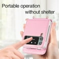 thumbnail image 5 of Wallet Case for Samsung Galaxy Z Flip 3 Card Holder, Embossed PU Leather Cover Removable Adjustable Shoulder Neck Strap Lanyard Phone Case for Samsung Galaxy Z Flip 3 Crossbody Rose Gold, 5 of 16